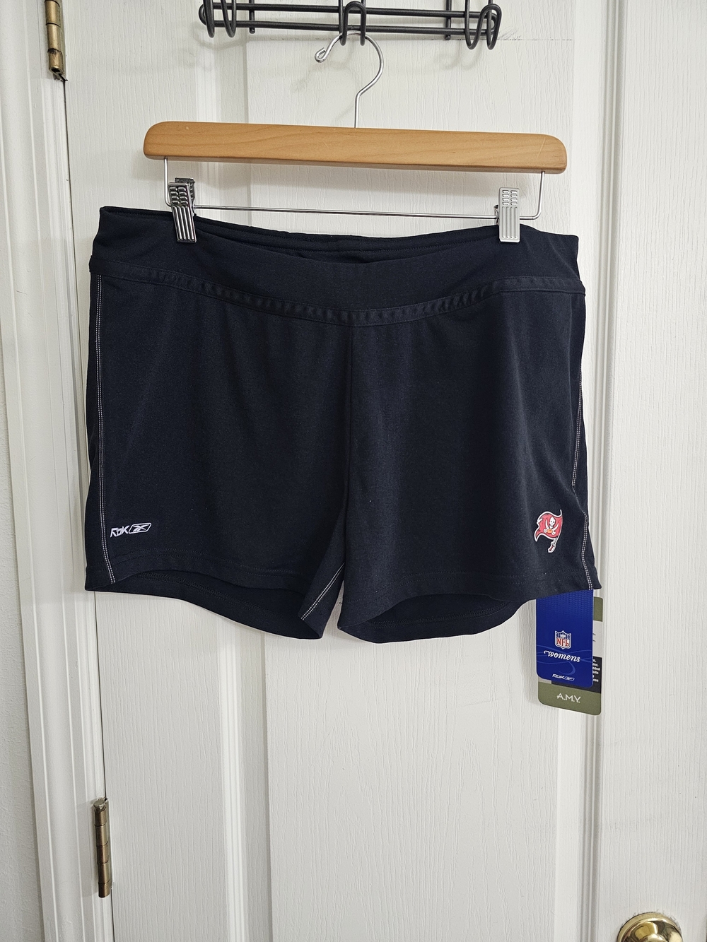 RBX NFL Black Women's Athletic Shorts with Buccaneers Logo